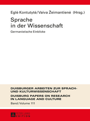 cover image of Sprache in der Wissenschaft